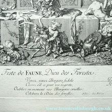 Load image into Gallery viewer, Original Antique Etching by Claude Gillot (1673 - 1722). The Feast of the Faun Media 1 of 15
