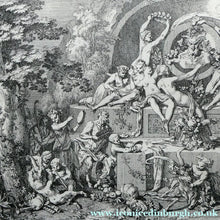Load image into Gallery viewer, Original Antique Etching by Claude Gillot (1673 - 1722). The Feast of the Faun Media 1 of 15
