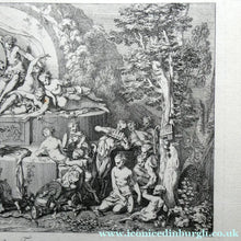 Load image into Gallery viewer, Original Antique Etching by Claude Gillot (1673 - 1722). The Feast of the Faun Media 1 of 15
