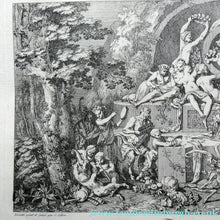 Load image into Gallery viewer, Original Antique Etching by Claude Gillot (1673 - 1722). The Feast of the Faun Media 1 of 15
