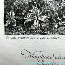 Load image into Gallery viewer, Original Antique Etching by Claude Gillot (1673 - 1722). The Feast of the Faun Media 1 of 15
