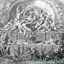 Load image into Gallery viewer, Original Antique Etching by Claude Gillot (1673 - 1722). The Feast of the Faun Media 1 of 15
