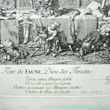 Load image into Gallery viewer, Original Antique Etching by Claude Gillot (1673 - 1722). The Feast of the Faun Media 1 of 15
