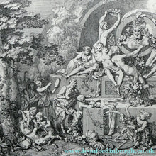 Load image into Gallery viewer, Original Antique Etching by Claude Gillot (1673 - 1722). The Feast of the Faun Media 1 of 15
