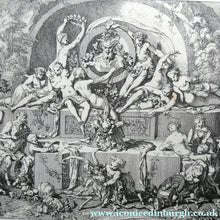 Load image into Gallery viewer, Original Antique Etching by Claude Gillot (1673 - 1722). The Feast of the Faun Media 1 of 15
