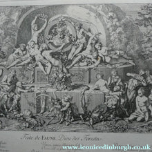 Load image into Gallery viewer, Original Antique Etching by Claude Gillot (1673 - 1722). The Feast of the Faun Media 1 of 15
