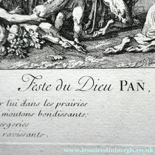 Load image into Gallery viewer, Original Antique FRENCH Etching by Claude Gillot (1673 - 1722). The Feast of the Pan
