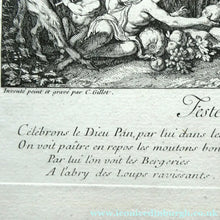 Load image into Gallery viewer, Original Antique FRENCH Etching by Claude Gillot (1673 - 1722). The Feast of the Pan

