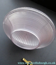 Load image into Gallery viewer, 1920s GENUINE Glass Holophane Hanging Lamp Shade - complete with all original brass fittings

