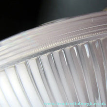 Load image into Gallery viewer, 1920s GENUINE Glass Holophane Hanging Lamp Shade - complete with all original brass fittings
