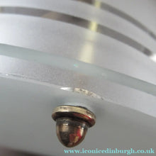 Load image into Gallery viewer, Original 1930s Art Deco White Satin Glass and Brass Pendant Shade
