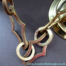 Load image into Gallery viewer, Original 1930s Art Deco White Satin Glass and Brass Pendant Shade
