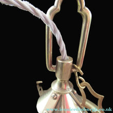 Load image into Gallery viewer, Original 1930s Art Deco White Satin Glass and Brass Pendant Shade
