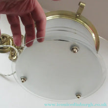 Load image into Gallery viewer, Original 1930s Art Deco White Satin Glass and Brass Pendant Shade
