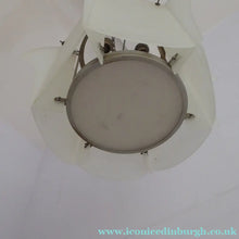 Load image into Gallery viewer, 1930s Art Deco Hanging Light Shade White Frosted Glass Panels on Metal Frame
