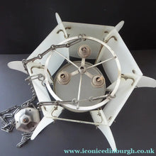 Load image into Gallery viewer, 1930s Art Deco Hanging Light Shade White Frosted Glass Panels on Metal Frame
