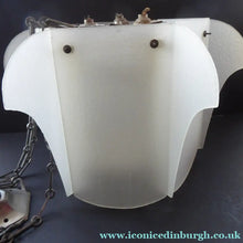 Load image into Gallery viewer, 1930s Art Deco Hanging Light Shade White Frosted Glass Panels on Metal Frame

