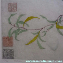 Load image into Gallery viewer, ORIGINAL DRYPOINT Etching / Woodblock Print by Elyse Ashe Lord (British, 1900–1971). Chinese Bird on a Branch, 1930s
