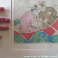 Load image into Gallery viewer, Elyse Lord Colour Etching Drypoint The Joy Ride 1930s
