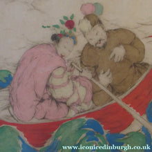Load image into Gallery viewer, Elyse Lord Colour Etching Drypoint The Joy Ride 1930s
