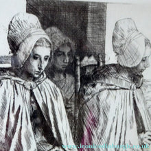 Load image into Gallery viewer, Alphonse Legros Etching Peasant Women from near Boulogne
