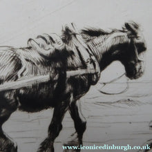 Load image into Gallery viewer, George Soper 1920s Original Pencil Signed Etching Carting Seaweed
