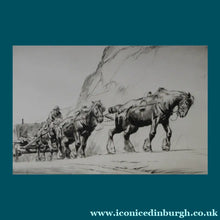 Load image into Gallery viewer, Original Etching by GEORGE SOPER (1870 - 1942). The Quarry Team. Published 1922. Signed in Pencil
