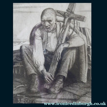 Load image into Gallery viewer, ORIGINAL Etching by Robert Sargent Austin. Man with a Crucifix. Pencil signed and dated 1924
