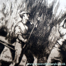 Load image into Gallery viewer, ORIGINAL ETCHING: Carting Hay (1928) by Charles Frederick Tunnicliffe. Pencil Signed &amp; FRAMED
