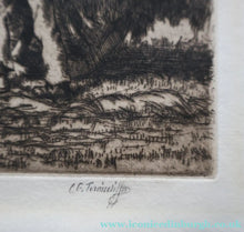 Load image into Gallery viewer, ORIGINAL ETCHING: Carting Hay (1928) by Charles Frederick Tunnicliffe. Pencil Signed &amp; FRAMED
