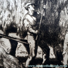 Load image into Gallery viewer, ORIGINAL ETCHING: Carting Hay (1928) by Charles Frederick Tunnicliffe. Pencil Signed &amp; FRAMED
