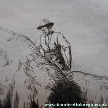 Load image into Gallery viewer, ORIGINAL ETCHING: Carting Hay (1928) by Charles Frederick Tunnicliffe. Pencil Signed &amp; FRAMED
