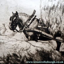 Load image into Gallery viewer, ORIGINAL ETCHING: Carting Hay (1928) by Charles Frederick Tunnicliffe. Pencil Signed &amp; FRAMED
