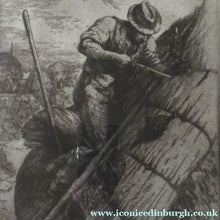Load image into Gallery viewer, Charles Tunnicliffe Pencil Signed Etching The Thatcher 1927
