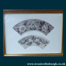 Load image into Gallery viewer, ORIGINAL GEORGIAN Watercolour.  RARE Early 19th Century Grisaille Floral Designs for Plate Border Decorations: G
