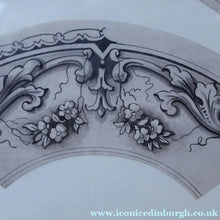 Load image into Gallery viewer, ORIGINAL GEORGIAN Watercolour.  RARE Early 19th Century Grisaille Floral Designs for Plate Border Decorations: G
