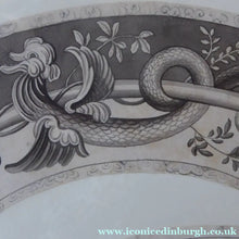 Load image into Gallery viewer, ORIGINAL GEORGIAN Watercolour.  RARE Early 19th Century Grisaille Floral Designs for Plate Border Decorations: H

