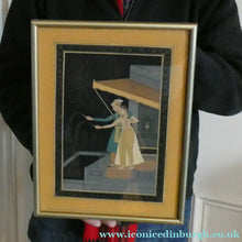 Load image into Gallery viewer, Original Indian Mughal Style Watercolour Painting on Paper. Couple in the Moonlight Watching a Firework Display

