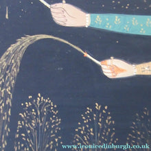 Load image into Gallery viewer, Antique Mughal Style Watercolour Painting. Couple in Moonlight with Firework Display
