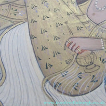 Load image into Gallery viewer, Antique Mughal Style Watercolour on Paper. Courting Couple in the Moonlight
