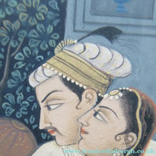 Load image into Gallery viewer, Antique Mughal Style Watercolour on Paper. Courting Couple in the Moonlight
