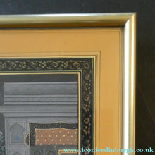 Load image into Gallery viewer, Original Indian Mughal Style Watercolour Painting on Paper. Courting Couple in the Moonlight Relaxing on a Balcony

