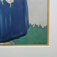 Load image into Gallery viewer, Original Large 1930s Colour Lithograph by Rie Cramer (1887-1977). Two Girls in Traditional Dutch Costume
