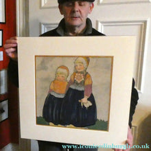 Load image into Gallery viewer, Original Large 1930s Colour Lithograph by Rie Cramer (1887-1977). Two Girls in Traditional Dutch Costume
