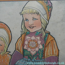 Load image into Gallery viewer, Original Large 1930s Colour Lithograph by Rie Cramer (1887-1977). Two Girls in Traditional Dutch Costume
