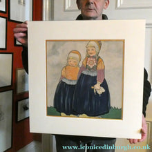 Load image into Gallery viewer, Original Large 1930s Colour Lithograph by Rie Cramer (1887-1977). Two Girls in Traditional Dutch Costume
