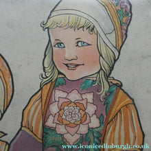Load image into Gallery viewer, Original Large 1930s Colour Lithograph by Rie Cramer (1887-1977). Two Girls in Traditional Dutch Costume

