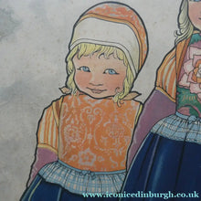 Load image into Gallery viewer, Original Large 1930s Colour Lithograph by Rie Cramer (1887-1977). Two Girls in Traditional Dutch Costume
