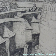 Load image into Gallery viewer, ORIGINAL Line Engraving by Robert Sargent Austin. The Pack Bridge, Aylestone, Leicestershire. Pencil signed and dated 1926
