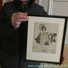 Load image into Gallery viewer, Original Pencil Signed Colour Etching &amp; Aquatint by William Lee Hankey. The Patchwork Quilt; c 1910. FRAMED
